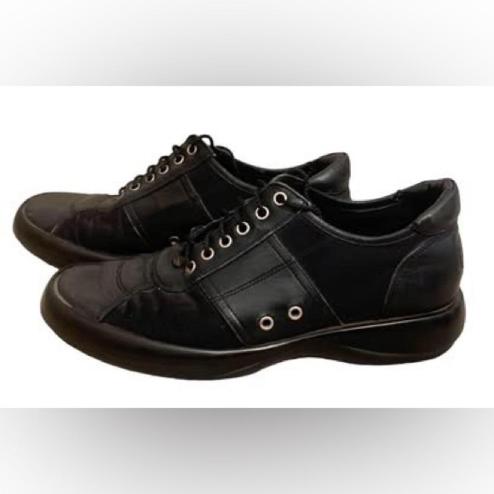 Coach Atlantic Mens Shoes Sz 9.5D Black Work Casual Sneaker Leather READ